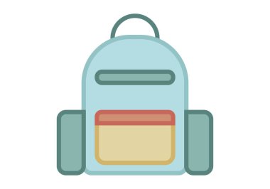 Mavi, turuncu ve sarı yürüyüş çantası.