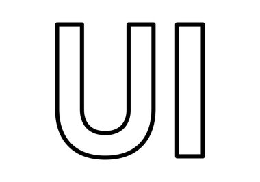 Arayüz veya ui kısaltması için siyah simge