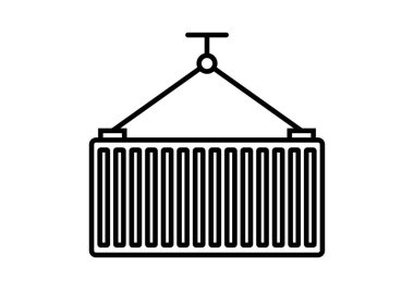 Konteynır vincinin siyah simgesi