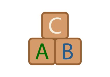 Renkli harfli tahta küpler.