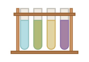 Farklı kimyasallarla test tüpleri için destek