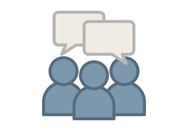 Takım çalışmasını temsil eden konuşma baloncuklu avatarlar grubu