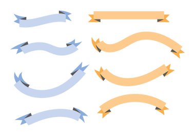 Mavi ve sarı zarif fiyonklar ve kurdele simgesi sayfası
