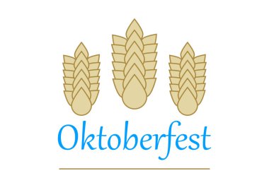 Buğday kulaklı mavi başlıklı Oktoberfest posteri