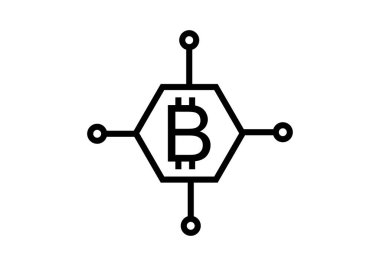 Zincirli bitcoin ile siyah engelleme simgesi