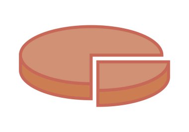 Beyaz arkaplanda turuncu pasta grafiği