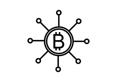 Ağlar arasındaki bitcoin ve engel zinciri simgesi