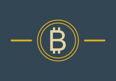 Koyu mavi bitcoin para arkaplanı ile altın vuruşlar