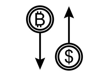 Bitcoin ve dolar değişimi simgesi