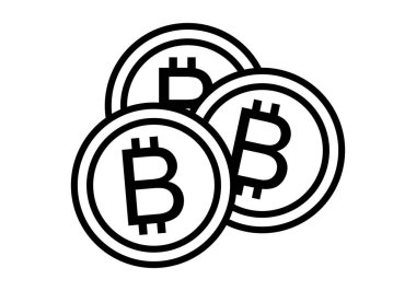 Siyah istiflenmiş bitcoin kripto para birimi simgesi