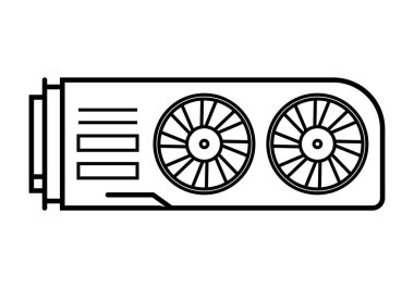 Siyah bilgisayar grafik kartı simgesi