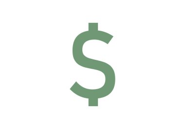 Beyaz arkaplanda yeşil Amerikan doları sembolü