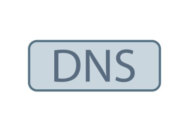 Beyaz arkaplanda mavi internet DNS işareti