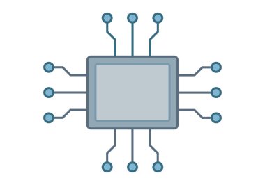 Devreli mavi elektronik çip