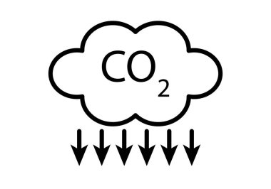 Siyah karbondioksit emisyon bulutu simgesi