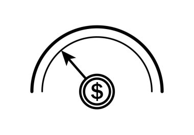 Siyah dolar değer ölçer simgesi