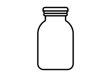 Kavanozun siyah simgesi ya da kapaklı şişe