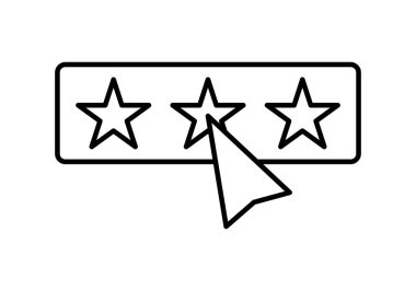 İmleci olan siyah yıldız derecelendirme simgesi