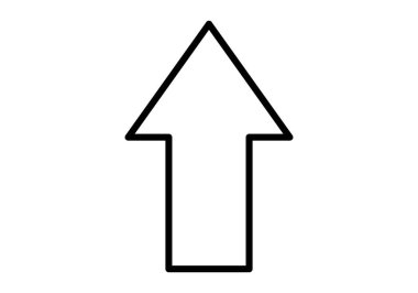 Beyaz arkaplanda siyah ok simgesi