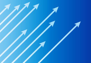 Mavi eğimli mavi büyüyen ok