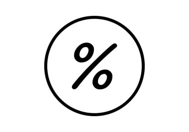Siyah yüzde veya indirim simgesi