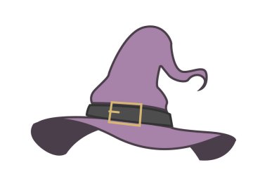 Cadılar Bayramı için mor cadı şapkası veya şapkası