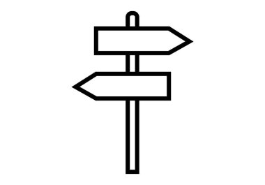 Çift yönlü yol işaretinin siyah simgesi