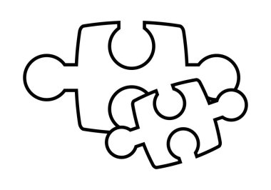 İki yapboz parçasının siyah simgesi