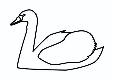 Beyaz arkaplanda siyah kuğu simgesi