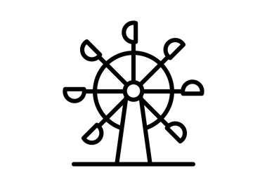 Su çarkı veya su değirmeninin siyah simgesi