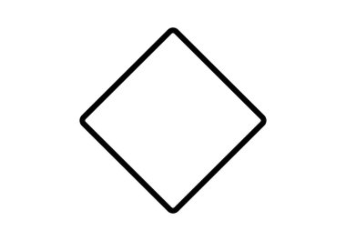 Siyah eşkenar dörtgen veya kare simgesi