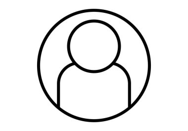 Beyaz arkaplanda siyah kullanıcı profili simgesi