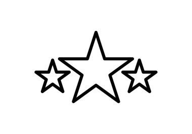 Beyaz arkaplanda siyah üç yıldız simgesi