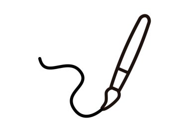 Kavisli vuruşlu siyah fırça simgesi