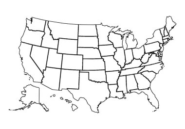 Amerika Birleşik Devletleri 'nin siyah ana hat haritası