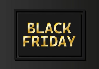 Black Friday poster with gold letters on a black background