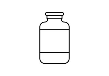 Beyaz arkaplanda siyah ilaç şişesi simgesi