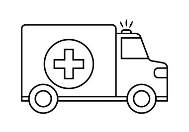 Sirenli acil durum ambulansı simgesi