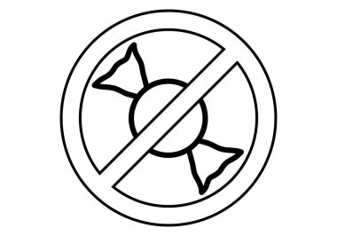 Yasak şeker ve şekerler için siyah simge