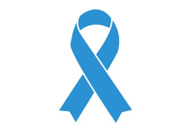 Şeker hastalığı için beyaz arka planda mavi kurdele