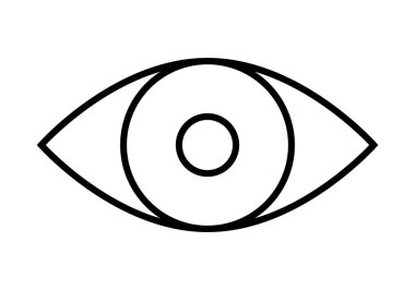 Açık insan gözünün siyah simgesi
