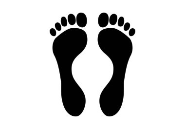 İki insan ayak izinin siyah simgesi