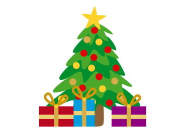 Noel ağacı, çelenkler ve hediyelerle