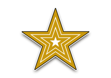 Konsantrik sarı yıldız etiketi