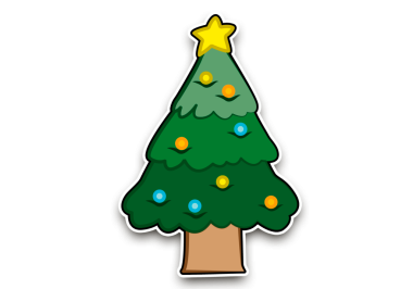 Noel topları ve yıldızlı Noel ağacı etiketi