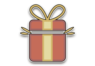 Sarı Noel yaylı kırmızı hediye etiketi