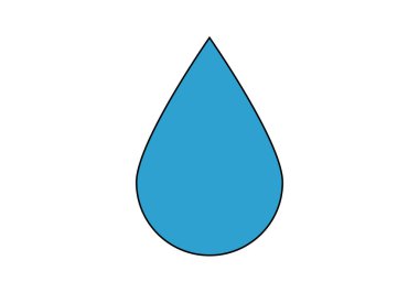 Beyaz arkaplanda mavi su bırakma simgesi