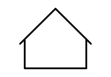 Beyaz arkaplanda bir evin siyah simgesi