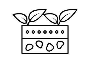 Bitki filizli siyah toprak ikonu