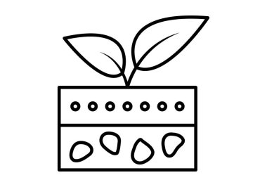Siyah toprak simgesi, substrat ve bitki